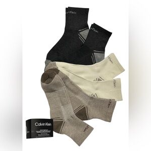 Calvin Klein 6-Pair Men's Cushion High Quarter Socks Gray/Neutrals